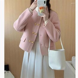 Women's Jackets Limiguyue French Sptring Autumn Woolen Cashmere Jacket Women High Quality Double Breasted Wool Coat Runway Clothes Warm E242