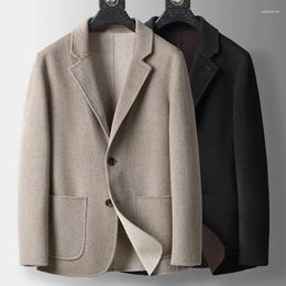 Men's Suits 2024 High-end Aussie Suit Double-sided Fine Wool Fashion Handsome Trend All-in-one Coat Youth