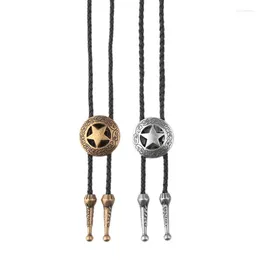 Bow Ties Elegant Bolo Tie With Engraved Pendant Cowboy Carving Necktie Western Necklace Cool Bola Costume