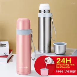 Water Bottles 304 Stainless Steel Mug High-value Ladies' Large-capacity Portable Student Mug.