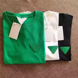 Men's and Women's Fashion T-shirt Designer Bv Famous Brand Bottegavenetatops Triangle Classic Green Leather Standard Pure Cotton Short Sleeve Round Neck Sht7