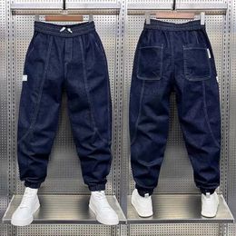 Streetwear Fashion Men Jeans Retro Blue Spliced Designer Casual Denim Cargo Pants Hip Hop Joggers Trousers Brand Mens Clothing 240125