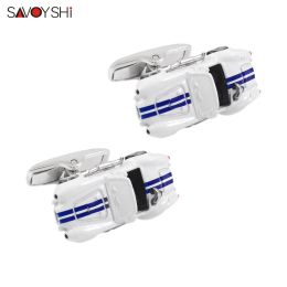 Links SAVOYSHI 3D Racing Car Model Mens Cufflinks French Shirt Cuff buttons High Quality Enamel Cuff Links Fashion Jewellery