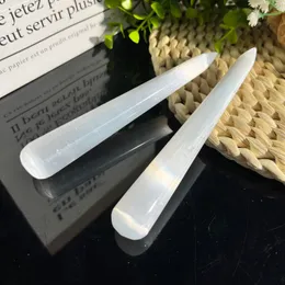 Natural Crystal Gypsum Massage Stick Healing Quartz Tower Wand Ornament For Home Decor Reiki Energy Stone