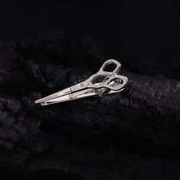 Tie Clips Mens Fashionable Scissors-Shaped Tie Clip With Sparkling Crystal Accents Drop Delivery Jewellery Cufflinks Tie Clasps, Tacks Dhr26