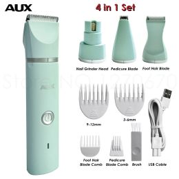 Clippers Professional Silent Cat Dog Hair Trimmer Paws Nail Grinder Animal Foot Hair Cutter Remover USB Rechargeable Pet Grooming Clipper
