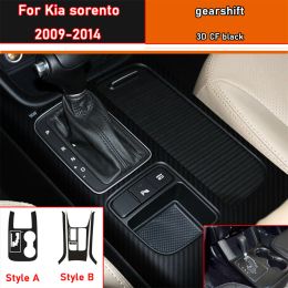 Car Interior Sticker Gear Box Protective Film For Kia sorento 2009-2014 Car Gear Panel Sticker Carbon Fibre Black