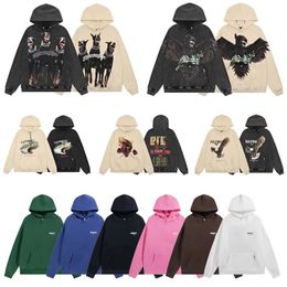 New Mens Mulher Hoodies Moletons Designer Letter Men's Nicho Tide Marca Wild High Street Casual Primavera Outono Americano Solto Casal Com Capuz Suéter Casaco Roupas