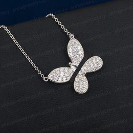 G series designer Jewelry luxury earring Pendant Necklaces for Women Three dimensional hollow out single and double butterflies 925 Silver chain Couple gift