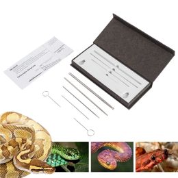 Cleaning Snake Sex Probes Kit Reptile Gender Probes with Round Tip and Naturally Metal Snake Gender Probes Tools