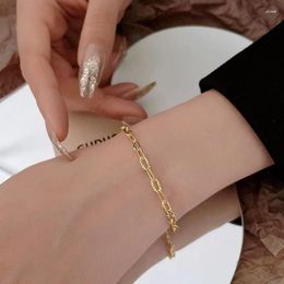 Link Bracelets Stainless Steel Gold Plated Embossed Textured Bracelet Unisex Classic Stacking Cool Fashion Jewelry For Office Lady Women