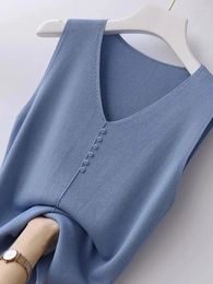 Women's Blouses Oversized Camisole Vest For Women Wearing Loose Neckline With A Belly Covering Knitted Sleeveless Bottom Paired Top