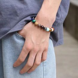 Bangles Men and Women Couple Bracelet Cosmic Galaxy Solar System Eight Star Constellation Milky Way Natural Crystal Hand String Jewelry