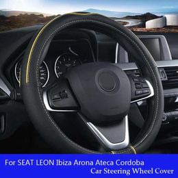 Steering Wheel Covers Leather PU Car Cover For SEAT LEON Ibiza Arona Ateca Cordoba Toledo Marbella Terra RONDA