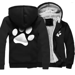 Men's Jackets Autumn Winter Warm Jacket Thicken For Men Cute Dog Print Zipper Hooded Patchwork Coats Korea Fashion Casual Male Cardigan