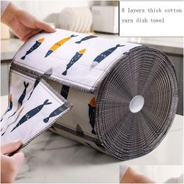 Cleaning Cloths Rag Dishcloth Kitchen Housework Supplies Absorbent Lazy To Oil Pure Cotton Yarn Special Table Wipe Artifact Drop Deli Dhss9