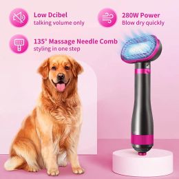 Supplies Pet Dog Dryer 2in1 Quiet No Damage Hair Dryers Brush Grooming Kitten Cat Hair Comb Puppy Fur Blower Low Noise Pets Hair Drying