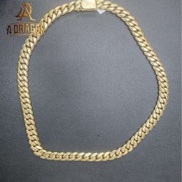 Custom 10k Solid Gold Cuban Bracelet Vvs Moissanite Diamond Tester Pass Ice Out Hip Hop 14k Gold Chain Customised Size