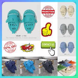 Designer Casual Platform shark slippers summer sliders men women rainbow slides sandals pink blue grey memory sandals soft thick slipper cloud slide indoor