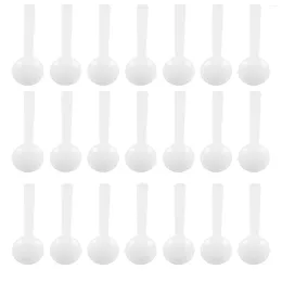 Disposable Flatware 100 Pcs Plastic Spoons Small Smidgen Scoop Powder Measuring Labs White Micro PP