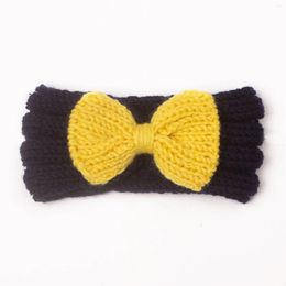 Hair Accessories Toddler Infant Baby Boys Girls Knitted Stretch Color Block Bowknot Hairband Headwear Headband