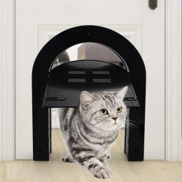 Cages Pet Cat Dog Screen Door Free Entry Magnetic Door With Window Pet Accessories Suitable For Wooden Door