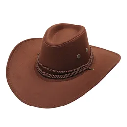 Berets Fashion Cowboy Sun Hat Wide Brim Travel Cap Adult Casual Solid Summer Western Shaped Decor Grassland Country Sombrero