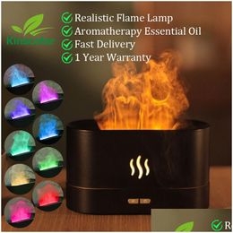 Essential Oils Diffusers Kinscoter Aroma Diffuser Air Humidifier Trasonic Cool Mist Maker Fogger Led Oil Flame Lamp Difusor 230617 Dr Dhr8A