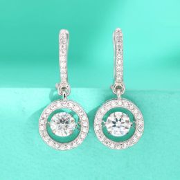 Earrings 6.5MM 1CT D Colour Moissanite Drop Earrings for Women 925 Sterling Sliver White Gold Plated Earring Bride Wedding Jewellery