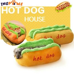 Carrier Funny Hot Dog Bed Pet Lounger Doggie Bed Kennel Cat Puppy Warm Soft House Warm Sofa Mat Basket Blanket Hotdog Beds Sleeping Bag