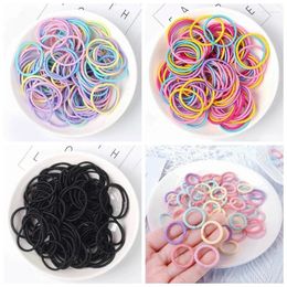 Hair Accessories 100pcs/Set Girls Colourful Nylon Bands Children Ponytail Holder Scrunchie Small Elastic Headband Cute Kids