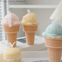 Candles Creative ice cream cone aromatherapy candle diy home fragrance birthday gifts simulation dessert gourmet candle table decoration Q240127