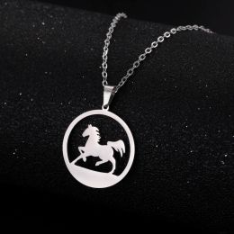 Racing Necklace Womens Mens Jewelry 14K White Gold Animal Pendant Best Friend Gift Pack