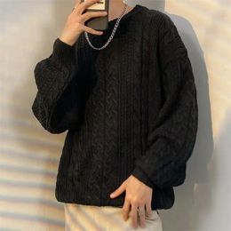 Men's Sweaters Jacquard 2024 Autumn Winter Knitted Sweater Long Sleeve Round Neck Knit Jumpers Vintage Knitwear Fashion Warm Men Oversized