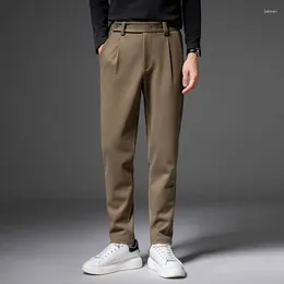 Men's Suits Winter High Quality Business Casual Draped High-waist Trousers Men Solid Colour Formal Pants Male Office Social Suit Z16