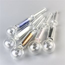 5.6 Inch 30mm Big Bowl Glass Oil Burner Pipe with 12mm 2mm Thick Pyrex Straw Tube Colourful Philtre Tube Hand Smoking pipes