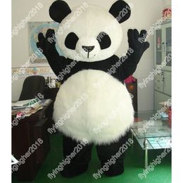 Hot Cute Panda Bear Mascot Costume Unisex Cartoon Anime theme character Carnival Men Women Dress Christmas Fancy Performance Party Dress