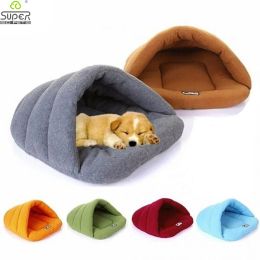 Mats Soft Fleece Winter Warm Pet Dog Bed 4 different size Small Dog Cat Sleeping Bag Puppy Cave Bed Free shipping