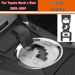 Car Interior Sticker Gear Box Protective Film For Toyota Mark x Reiz 2005-2009 Car Gear Panel Sticker Carbon Fibre Black