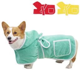 Supplies Dog Bathrobe Pet Drying Coat Super Absorbent Luxurious Soft Pet Bath Towel Adjustable Dogs Cats Fast Dry Dog Bath Accessories