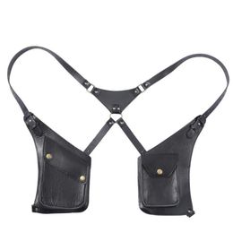 Belts Men Body Chest Belt Bag Anti-Theft Underarm Shoulder Tank Punk Adjustable Strap Holster Outdoor Pocket Costume302v