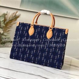 2021 High Quality 1854 Handbag Women's Large 35cm Tote Bags 57396 Handle Purse Women Blue Shopping Shoulder Bag341r