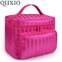 Woman Cosmetic Bags Striped Pattern Organizer Makeup Bag Folding Travel Toiletry Bag Large Capacity Storage Beauty Bag ZL900Z -D 240125