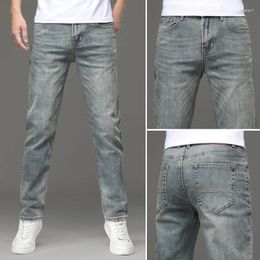 Men's Jeans Retro Stretch Washed And Fashionable Slim Fit Straight Leg Denim Pants Classic Brand Casual Comfortable