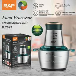 Grinders 220V Electric Food Processor Household Stainless Steel Meat Grinder Kitchen Multifunction 2speed Slicer Egg Beater