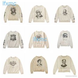 Saint Michael Autumn/winter Portrait Graffiti Print Washed Old Couple Loose Round Neck Sweater GK3G