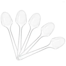 Disposable Flatware Mini Transparent Plastic Spoons For Jelly Ice Cream Dessert Appetizer