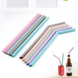 Flexible Reusable Silicone Drinking Straw Straight Bent Food Grade Silicone Straw For Home Party Wedding Bar Drinking Tools Tube D247k