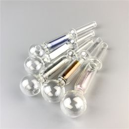 30mm Big Bowl Oil Burner Smoking Pipe with 5.6 Inch OD 12mm 2mm Thick Pyrex Glass Straw Tube Hand Pipes