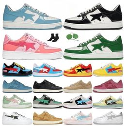 Sk8 sta Green Grey Black JJJJound White Blue Casual Shoes Men Women Patent Leather Camouflage Skateboarding Sneakers shoe bapestar